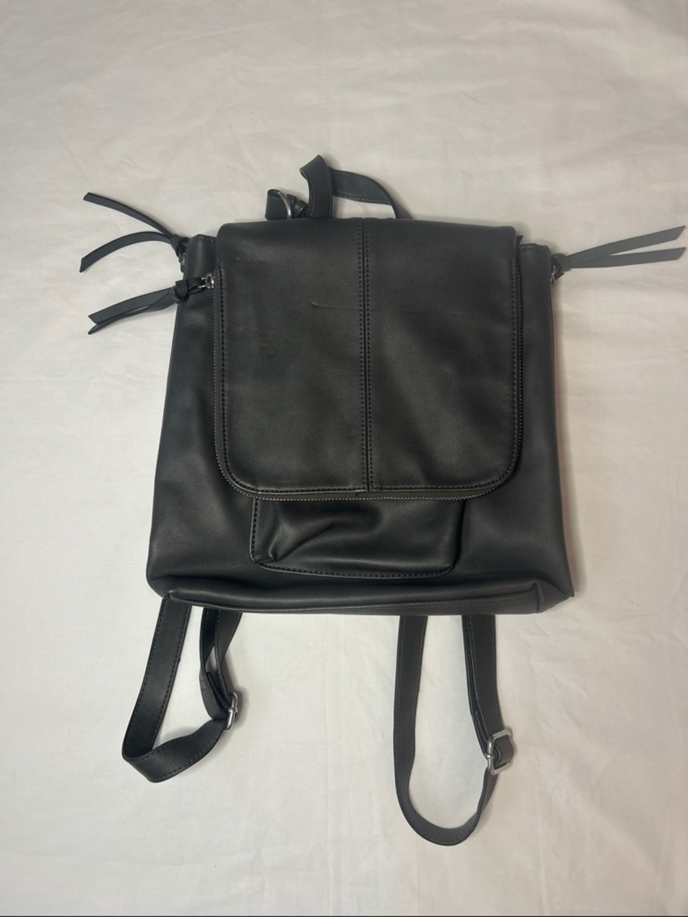 Classic Gray Women's Faux Leather Backpack